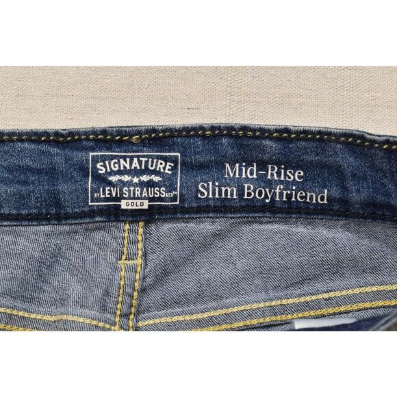 NEW Levi Strauss Signature Mid-Rise Slim Boyfriend Jeans Size 4 W27 - Picture 8 of 8
